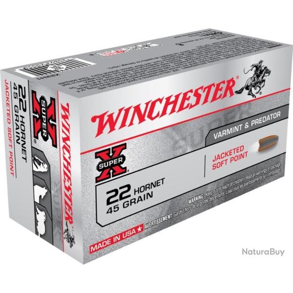 50 Munitions WINCHESTER cal 22 Hornet 45gr Power Point