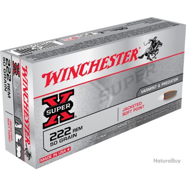 20 Munitions WINCHESTER cal 222 Rem 50gr Power Point