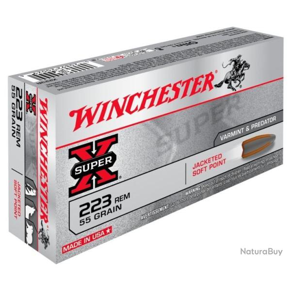 20 Munitions WINCHESTER cal 223 Rem 55gr Power Point