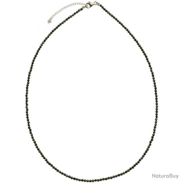 Collier en spinelle noir - Perles facett�es ultra mini