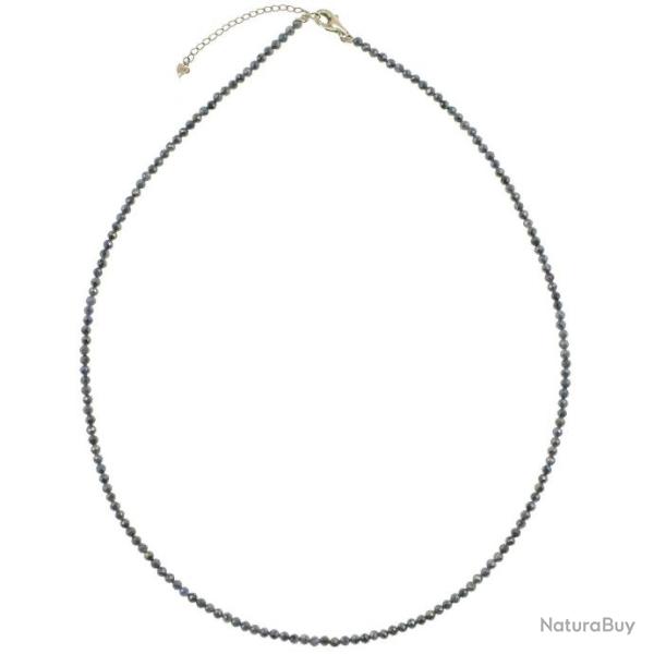 Collier en saphir bleu - Perles facett�es ultra mini