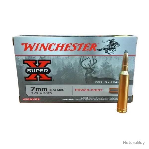 20 Munitions WINCHESTER cal 7mm Rem Mag 175gr Power Point