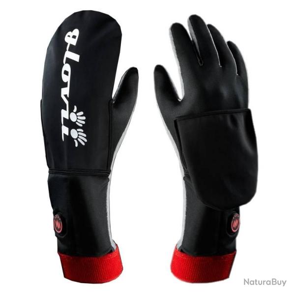 Moufles chauffantes avec sous gants int�gr�, Glovii L-XL Noir
