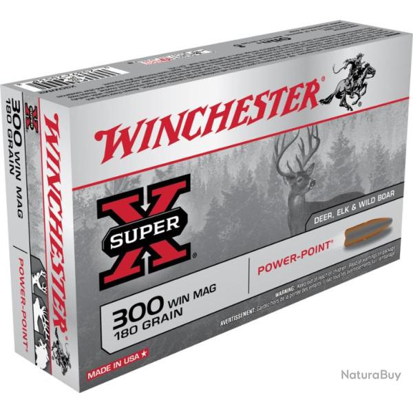 20 Munitions WINCHESTER cal 300 WM 180gr Power Point