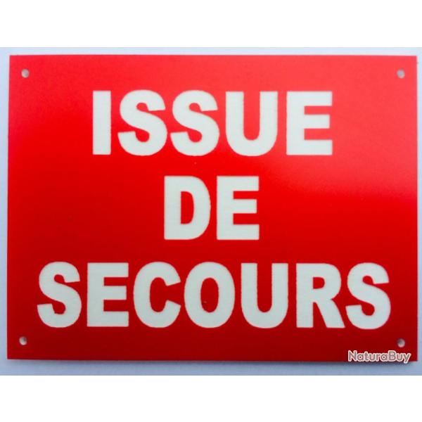 Panneau "ISSUE DE SECOURS" format 200 x 300 mm fond ROUGE