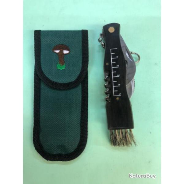 1 couteau � champignon manche 11 cm avec tire bouchon et �tui ceinture