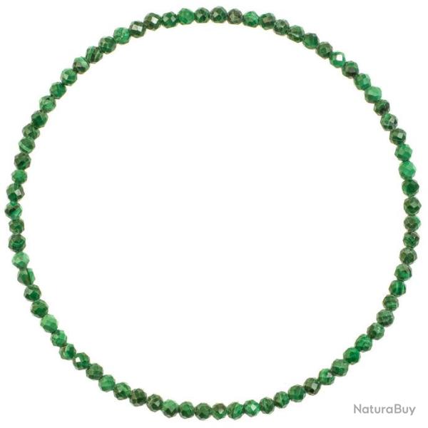 Bracelet en malachite - Perles facettes ultra mini