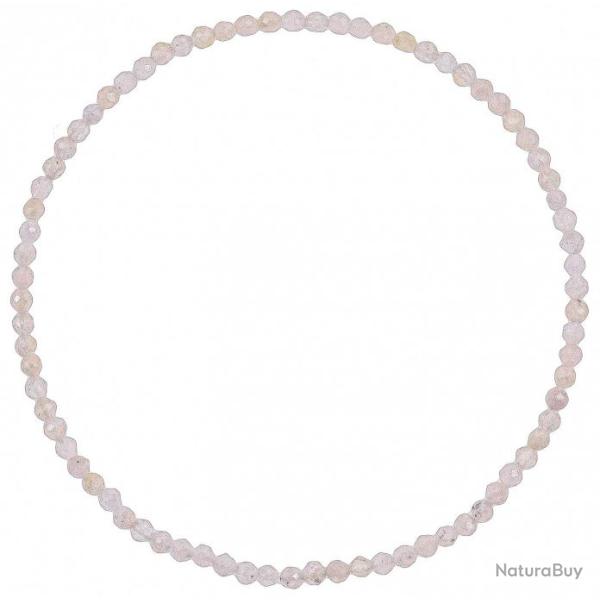 Bracelet en quartz rose - Perles facettes ultra mini