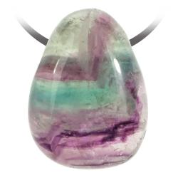 Pendentif goutte pierre perc&eacute;e en fluorite