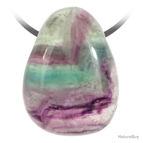 Pendentif goutte pierre perce en fluorite