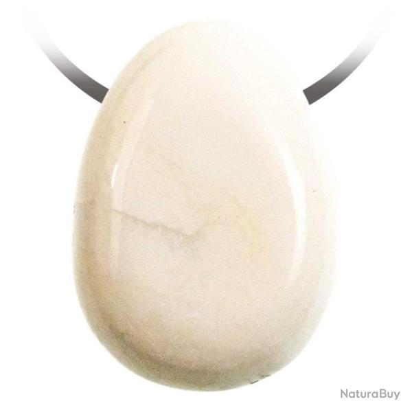 Pendentif goutte perc� en nacre blanche