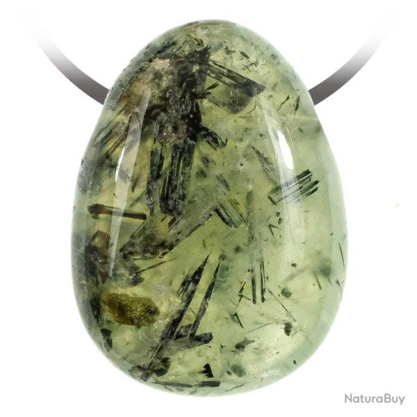 Pendentif goutte pierre perce en prhnite pidote