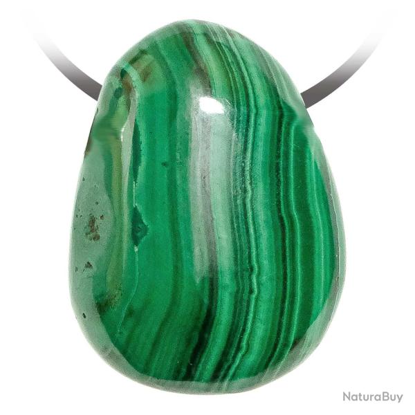 Pendentif goutte pierre perc�e en malachite