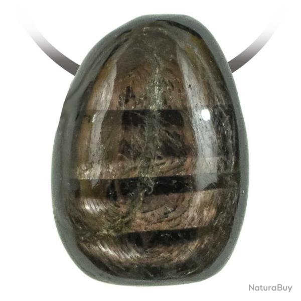 Pendentif goutte pierre perc�e en hypersth�ne