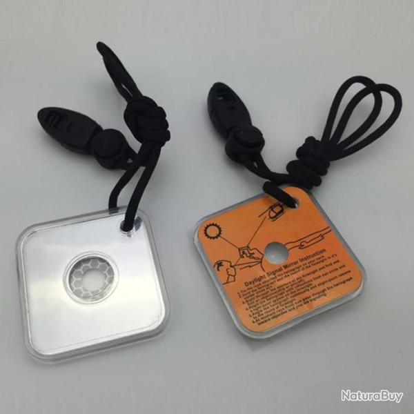 Miroir de survie avec sifflet d'urgence