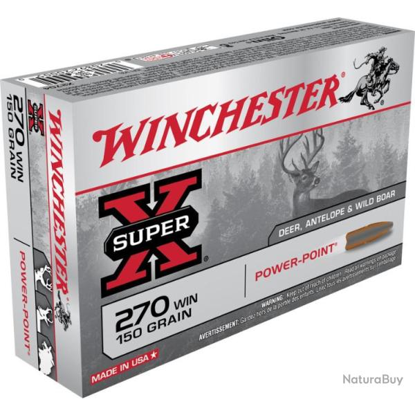 20 Munitions WINCHESTER cal 270 Win 150gr Power Point