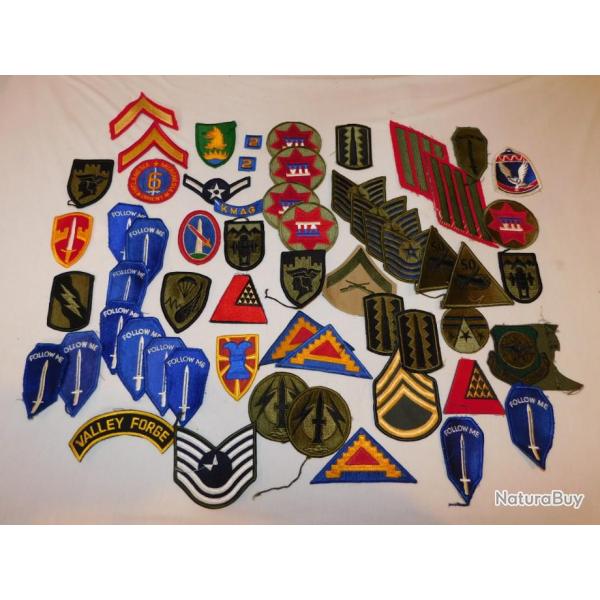U.S.A. : TRES  GROS LOT 60 ANCIENS PATCHS DIVERS .........