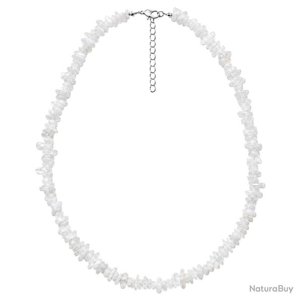 Collier de pierre en quartz blanc - perles baroques