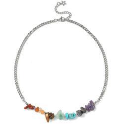 Collier chaine chakra - Pierres perles baroques