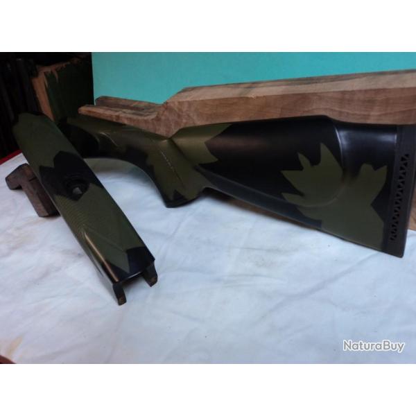 CROSSE + DEVANT  BOIS FABARM EURALFA ou " LG " CAL 12 SAUVAGINIER CAMO AVEC JOUE MONTE CARLO- NEUF "