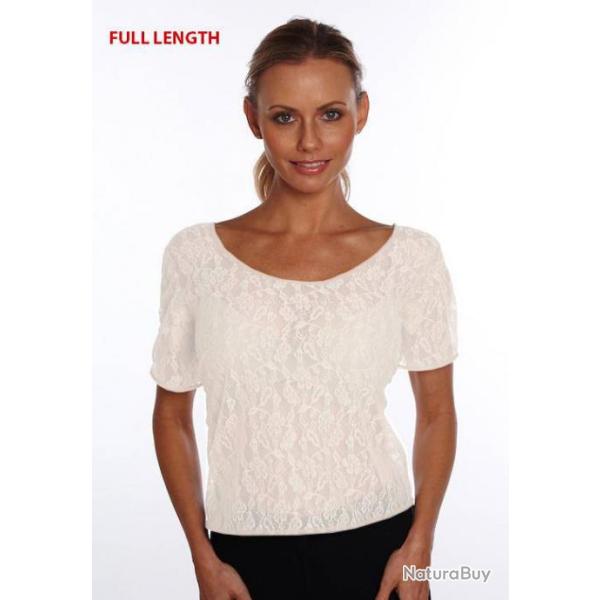 Tee shirt anti transpirant femme dentelle. Kleinert s Blanc