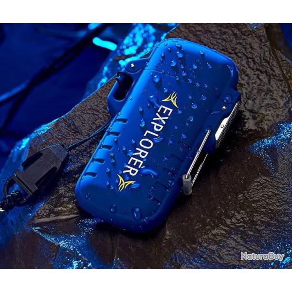 Briquet �lectrique StoryTall  waterproof , superbe briquet BLEU  - LIVRAISON GRATUITE   !!