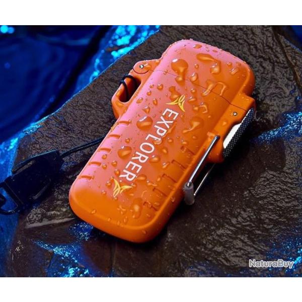 Briquet �lectrique StoryTall  waterproof , superbe briquet ORANGE   - LIVRAISON GRATUITE    !!