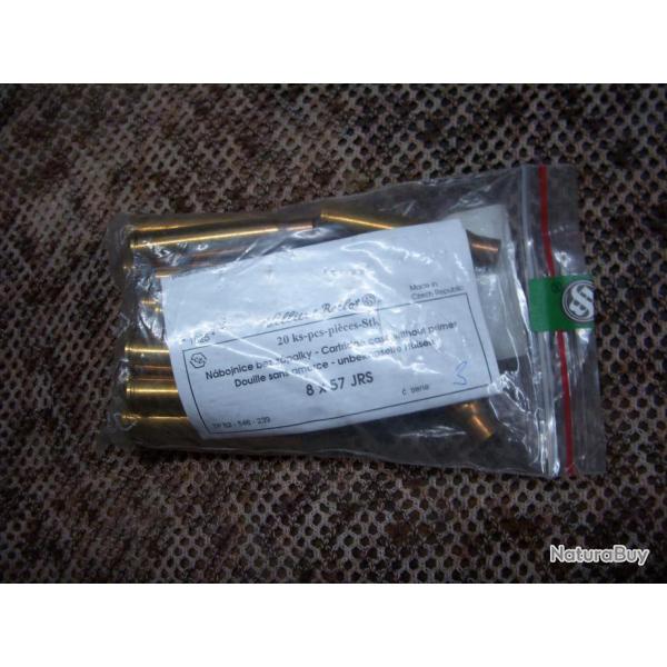 sachet de 20 douilles neuves SELLIER & BELLOT de calibre 8x57 JRS