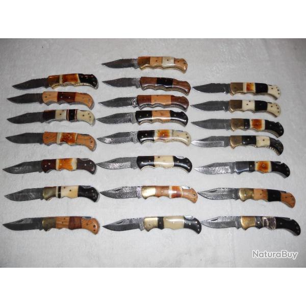 Couteau de poche lame en damas 256 couches