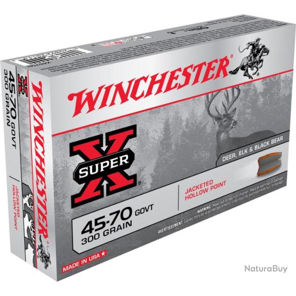 20 Munitions WINCHESTER cal 45-70 GVT 300gr JHP