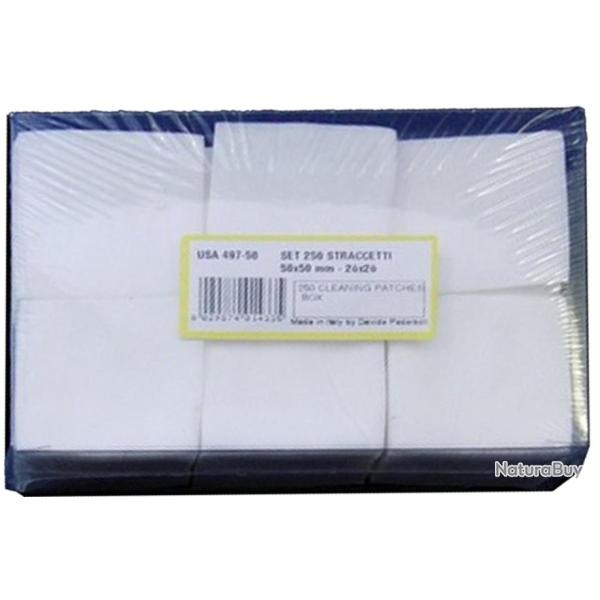 250 patchs de nettoyage Cal .62/.75 (60 x 60 mm) Davide Pedersoli