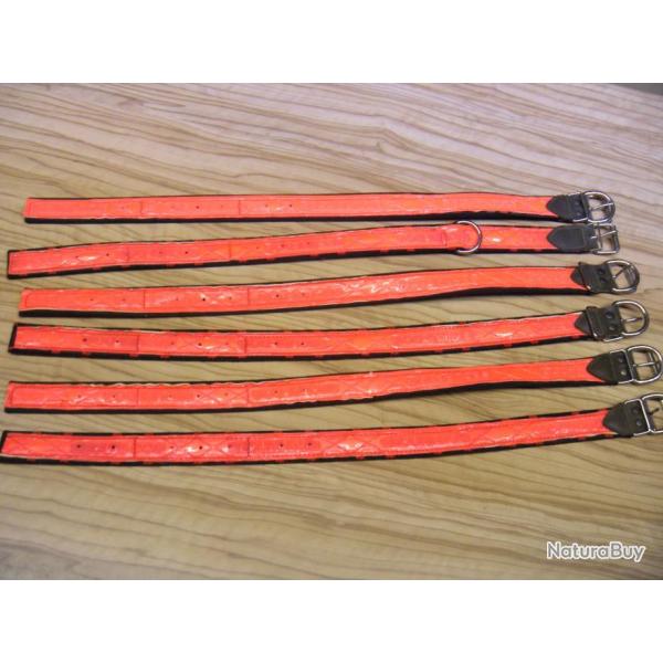 Lot de 6 colliers avec bande r�fl�chissante orange. L:30mm
