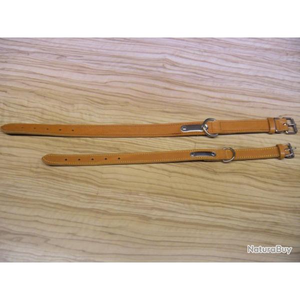 Lot de 2 colliers cuir pour molosse.
