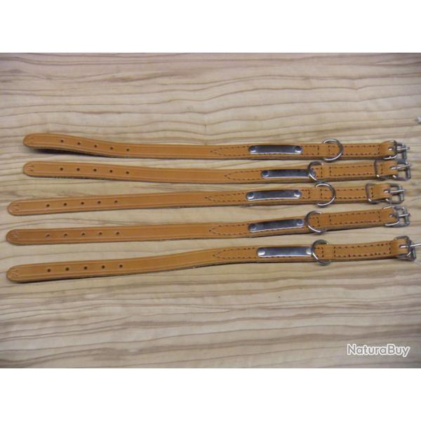 Lot de 5 colliers cuir , L:14mm.