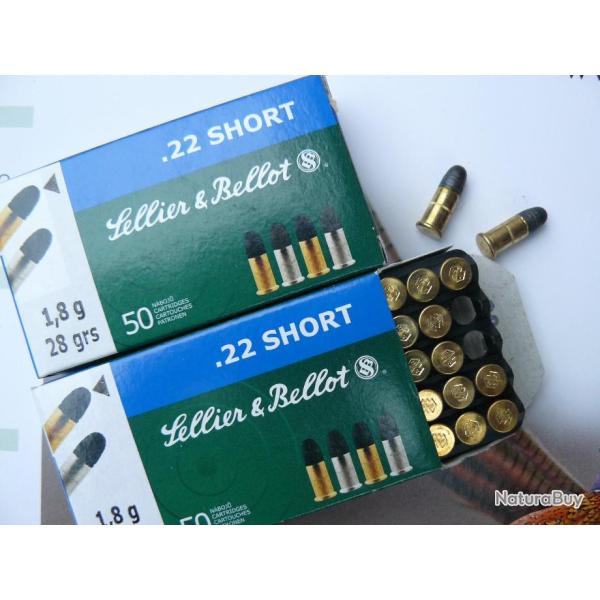 Lot de 100 Sellier Bellot  22 LR short.