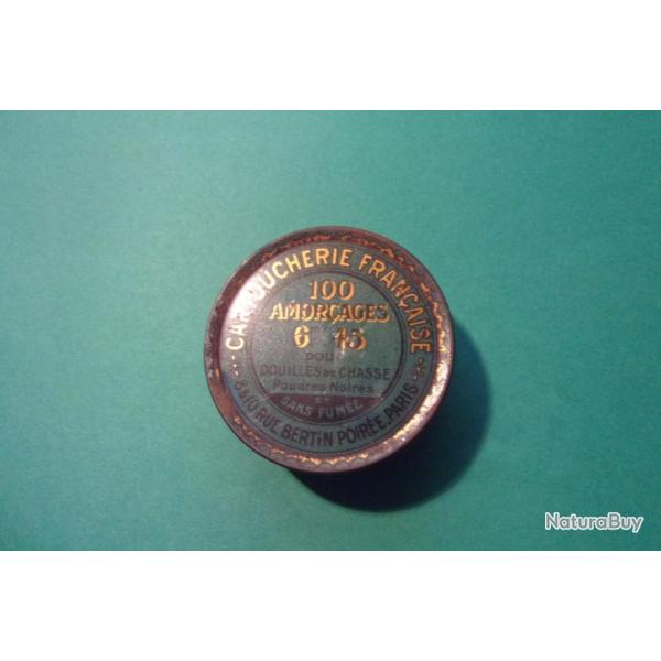 Boite vide en mtal, amorce 6,45 m/m pour douilles de chasse cartoucherie Franaise