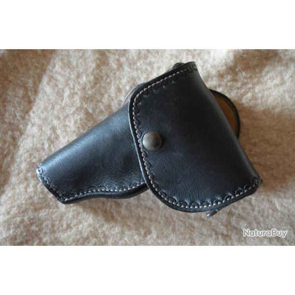 Holster en cuir pour pistolet automatique 7.65 Gaucher Cross draw