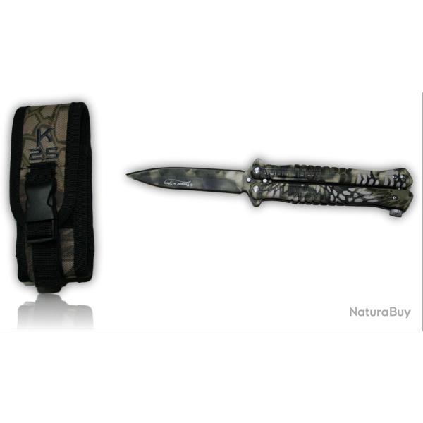 COUTEAU PAPILLON K25 PHYTON CAMO SABLE LAME 10CM 02132