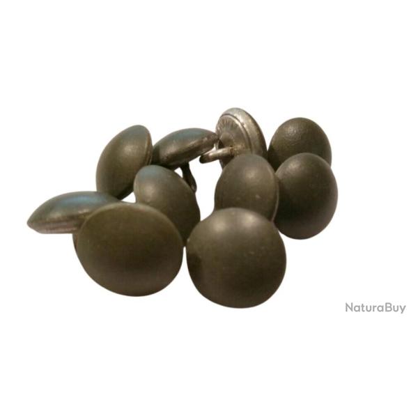 Lot de dix boutons militaires ( 15 mm  vert )  Arm�e Fran�aise 4a.