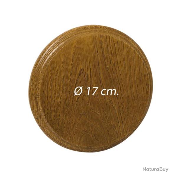 Ecusson en ch�ne pour gr�s et d�fenses de sanglier diam�tre 17 cm