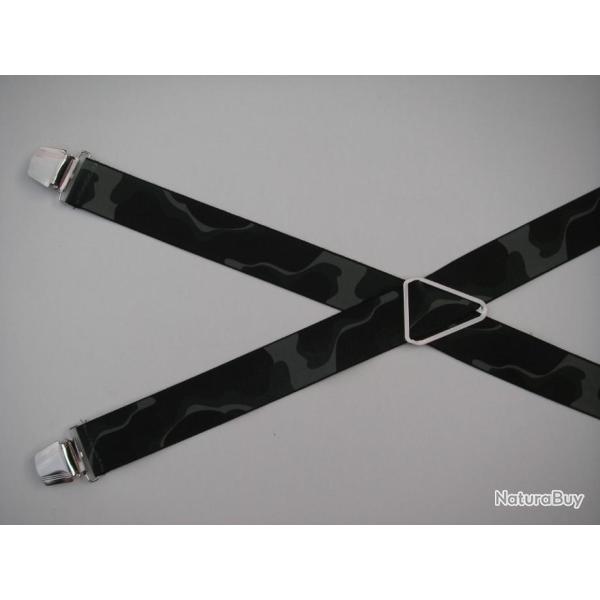 Bretelles  pinces rglables, motifs camouflage n16