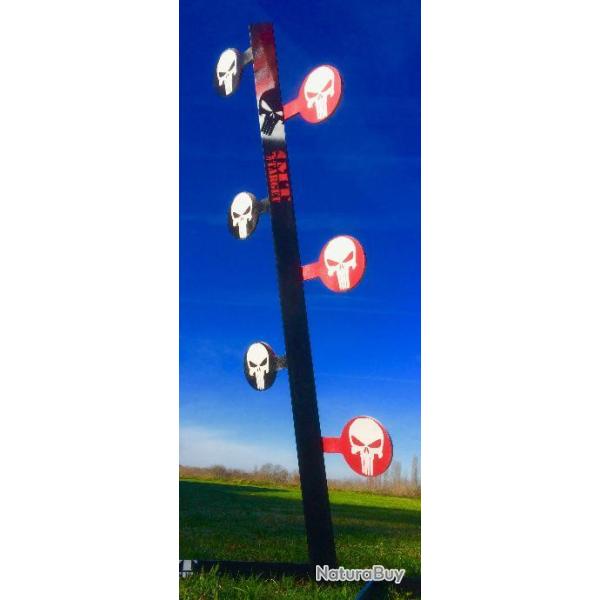 GONG de tir, Arbre � duel 6 palettes , tous calibres armes de poing et PCC, avec potence blind�e