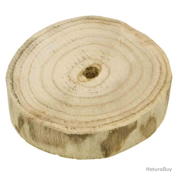 Tranche de bois brut d�co trou�e au centre