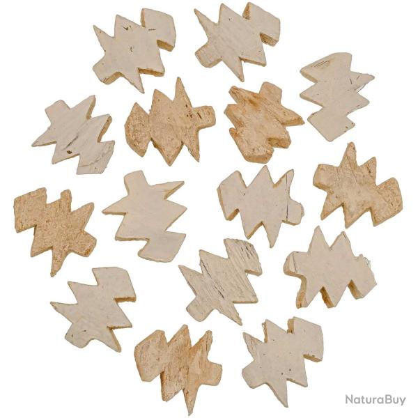 Sapins de no�l blancs d�coup�s dans une noix de coco - Lot de 10