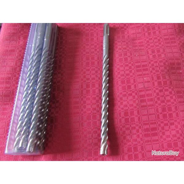M�che � b�ton 4 taillants diam 10 x 210mm Milwaukee, lot de 2 pi�ces.