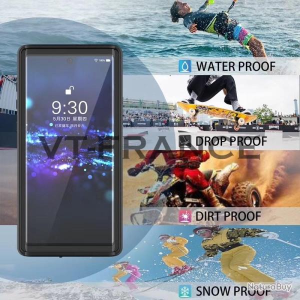 RedPepper Coque Etanche Anti Chocs pour Samsung Galaxy -Noir-Galaxy Note 10 N970