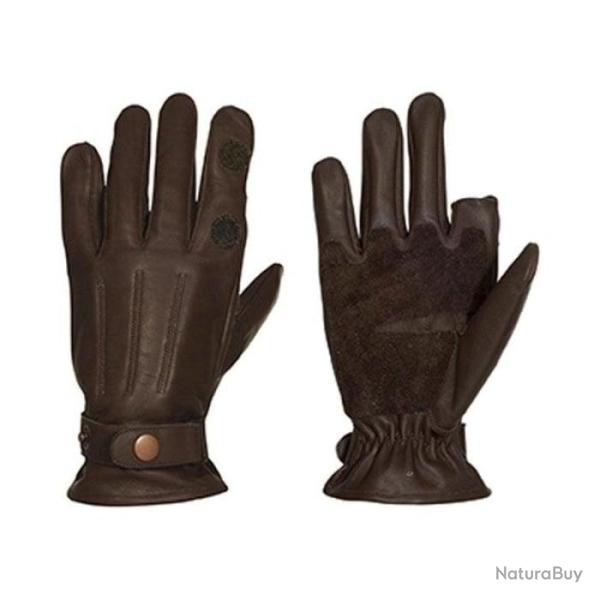 Gants de chasse Percussion Cuir Marron Marron