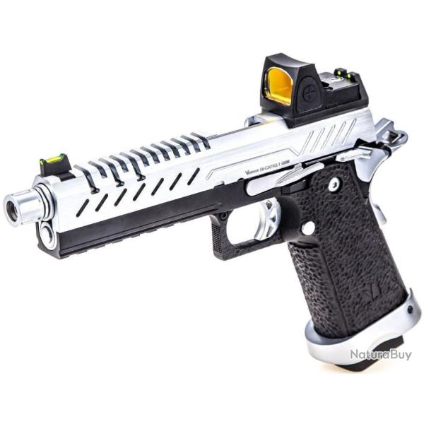 REPLIQUE GBB GAZ HI-CAPA 5.1 NOIR / CHROME 1,0J + POINT ROUGE BDS