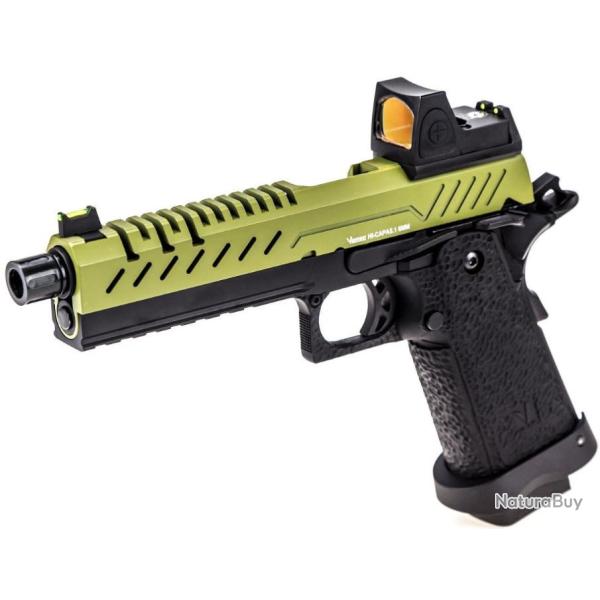 REPLIQUE GBB GAZ HI-CAPA 5.1 NOIR / OD 1,0J + POINT ROUGE BDS