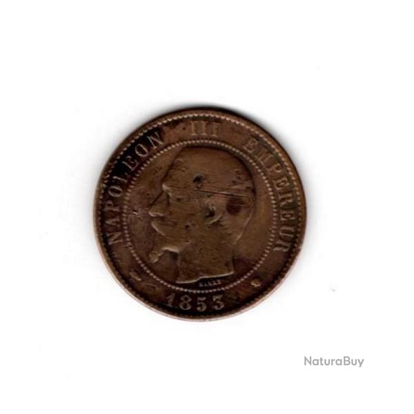 Pi�ce de Monnaie  France  10 centimes NAPOLEON III 1853 MARSEILLE